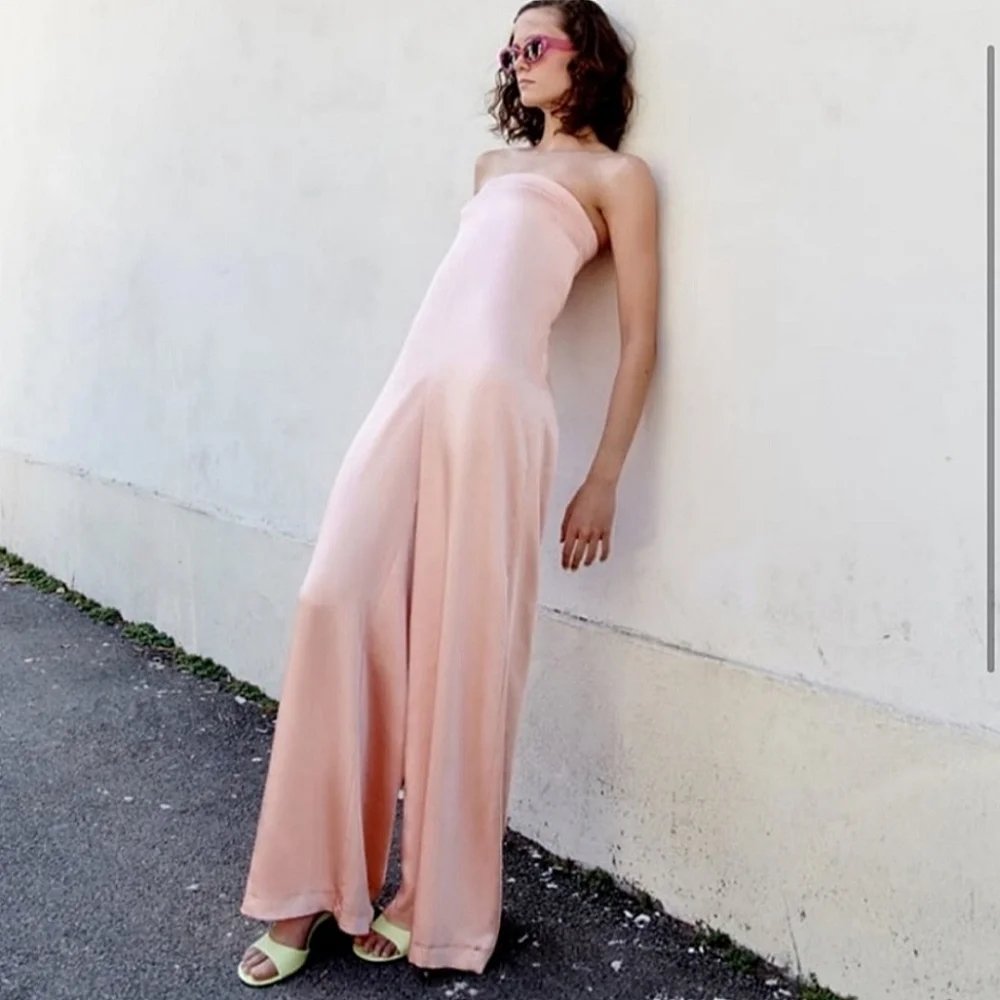 Zara * Long Jumpsuit Pale Pink Size XS and S